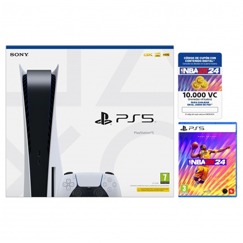 Consola Sony Ps5 Standard Bluray + Nba 2K24 + 10.000 VC (virtual coin) Sony - 1