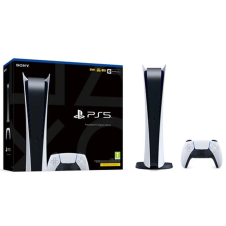Consola  Sony PS5 Digital Edition C Chassis, 825 GB, 4K, Blanco y Negro.