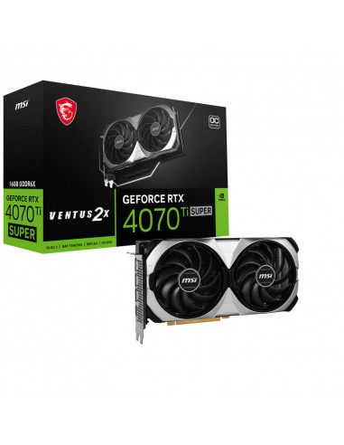 TARJETA GRAFICA MSI GeForce RTX 4070 Ti SUPER VENTUS 2X OC 16GB GDDR6X DLSS3 912-V513-615 MSI - 1