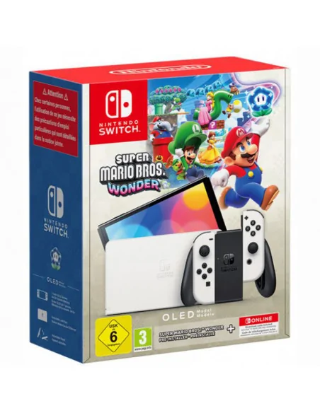 Nintendo Switch Modelo OLED Blanca y Mario Wonder 12 Meses Online NINTENDO 327,95 €