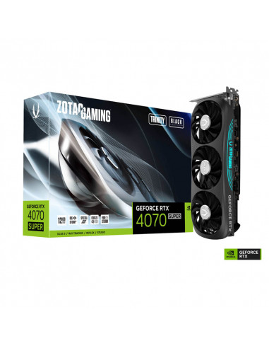 TARJETA GRAFICA ZOTAC RTX 4070 SUPER TRINITY OC BLACK ED 12GB ZT-D40720J-10P Zotac - 1