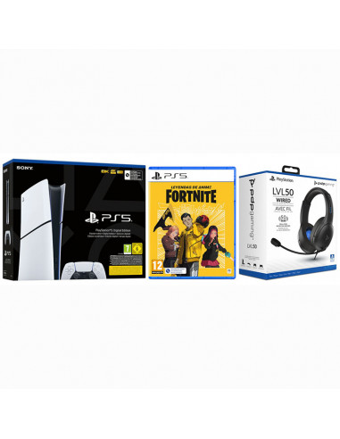 PS5 WHITE DIGITAL SLIM EDITION 1 TB + DUALSENSE + FORTNITE: ANIME LEGENDS (CIAB) CFI-1216B Sony - 1