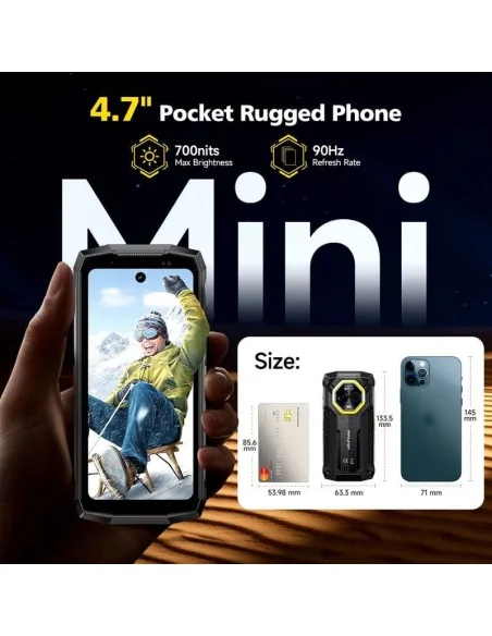 Ulefone Armor Mini 20T Pro 5G,8GB+256GB-Preto