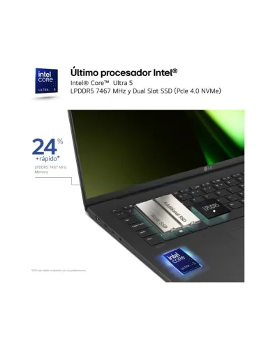 PORTATIL LG Gram 16Z90S-G.AD89B Intel Core Ultra 7 155H 32GB 1TB SSD 16" Windows 11