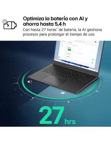 Portátil LG Gram 15ZD80T-G.AX55B Ryzen AI 5-340 16GB RAM 512GB SSD 15.6" Sin SO