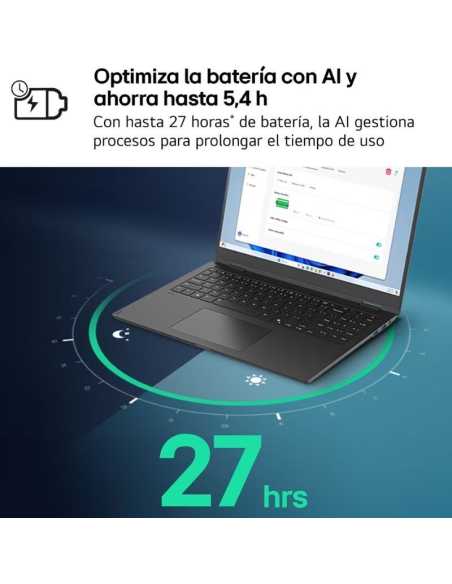 Portátil LG Gram 15ZD80T-G.AX55B Ryzen AI 5-340 16GB RAM 512GB SSD 15.6" Sin SO