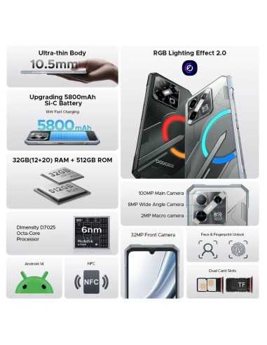 Doogee Blade GT Pro 5G, 12GB+512GB/Plata