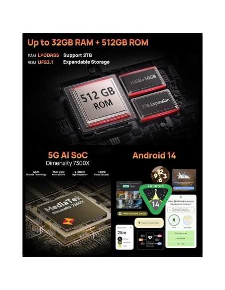 Ulefone Armor 33 Pro 5G,16GB+512GB/Rugged