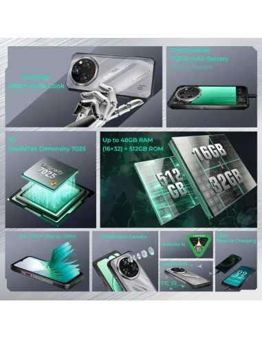 Oukitel WP62 5G 16GB+512GB: Cinzento Resistente