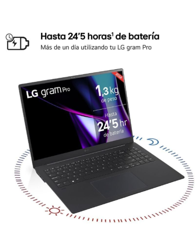 LG Gram Pro 16ZD90SP: Ultra 7, 32GB/1TB, RTX 3050, 16" OLED y Sin SO.
