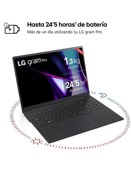 LG Gram Pro 16ZD90SP: Ultra 7, 32GB/1TB, RTX 3050, 16" OLED y Sin SO.