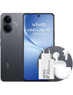 Vivo V60 Lite 8GB+256GB, 6.77', 5G, Negro: Incluye Cargador 90W y Buds
