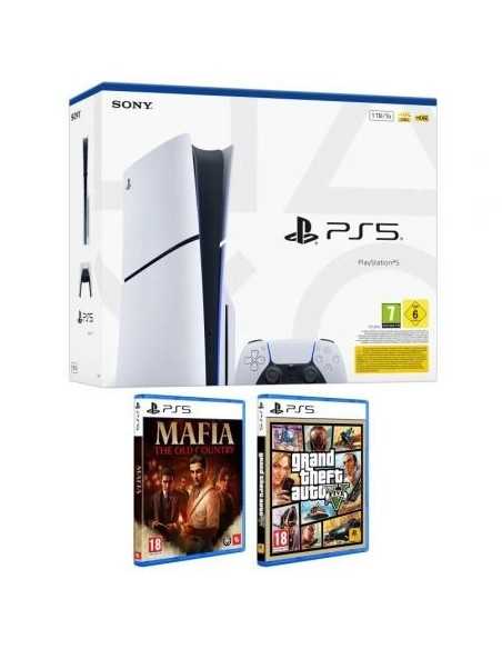 PlayStation PS5 Slim Chassis E con Lector + Mafia + GTA V