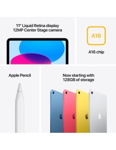 iPad 11" 128GB Wi-Fi+Cellular: Chip Apple A16 e 5G 2