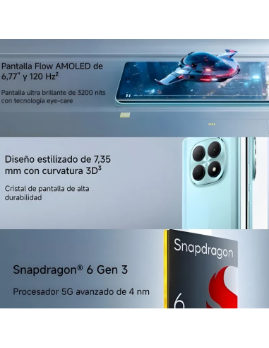 Xiaomi Poco M8 5G Plata: 8GB/256GB de Velocidad y Diseño Futurista