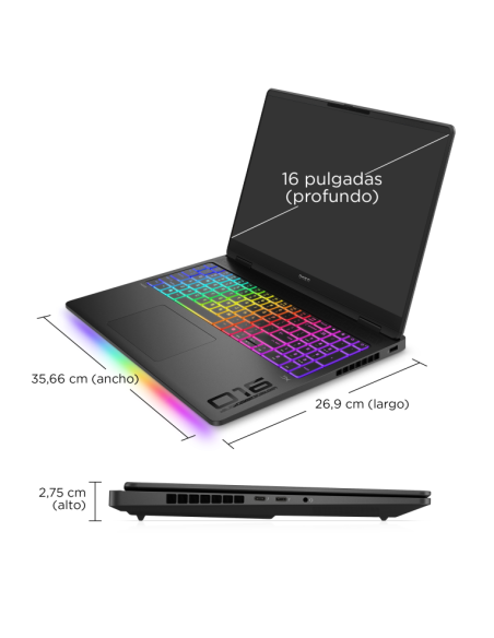 PORTATIL HP OMEN MAX 16-AH0039NS U9 275HX 32GB 1TB RTX5070 Ti 16" FDOS