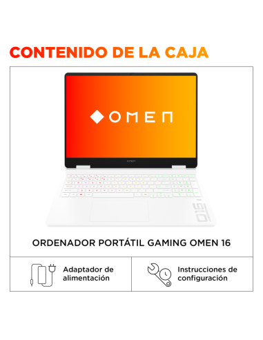Portátil HP OMEN Gaming 16-am0041ns 16" Intel Core 7 240H 32GB 1TB SSD RTX 5070 Blanco RGB
