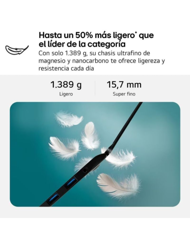 Portátil LG Gram 17Z90TL-G.AU88B Intel Core Ultra 7-258V 32GB 1TB SSD 17' Win11 8806096458167