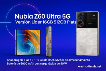 Nubia Z60 Ultra 5G Versión Líder 16GB 512GB Plata: innovación y potencia en tus manos